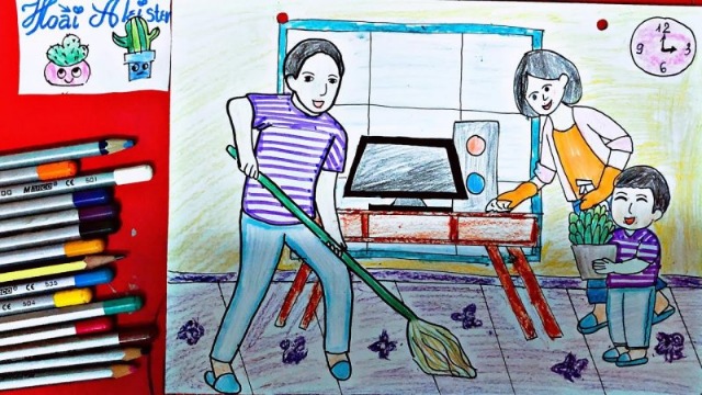 Vẽ tranh đề tài cuộc sống quanh em mĩ thuật lớp 7 đẹp nhất