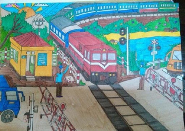 Tranh vẽ an toàn giao thông đường sắt
