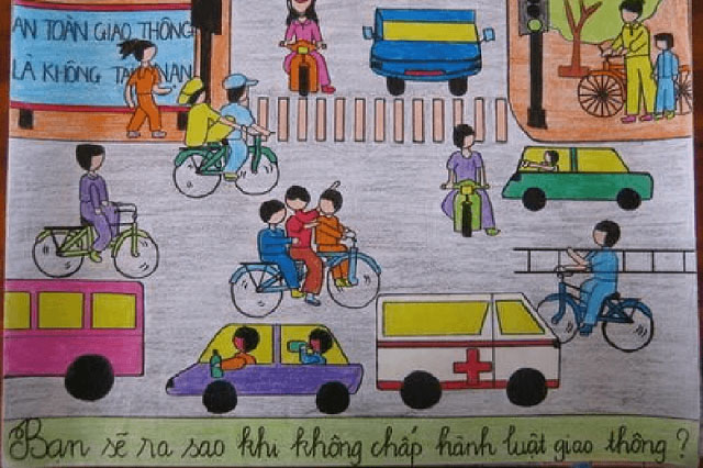 Vẽ tranh về an toàn giao thông