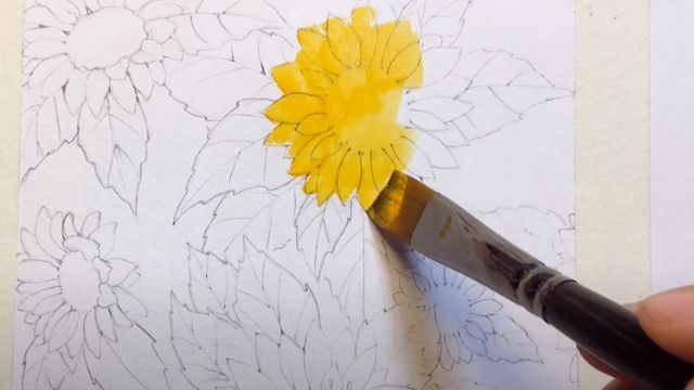 Bước 6: Tranh vẽ hoa hướng dương