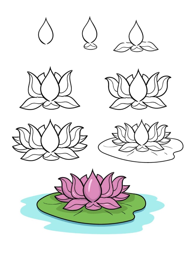 5 cách vẽ hoa sen đơn giản mà đẹp bằng bút chì và màu nước - Bestnhat 51