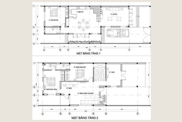 Bản vẽ chi tiết nhà 2 tầng mái Thái 85m2